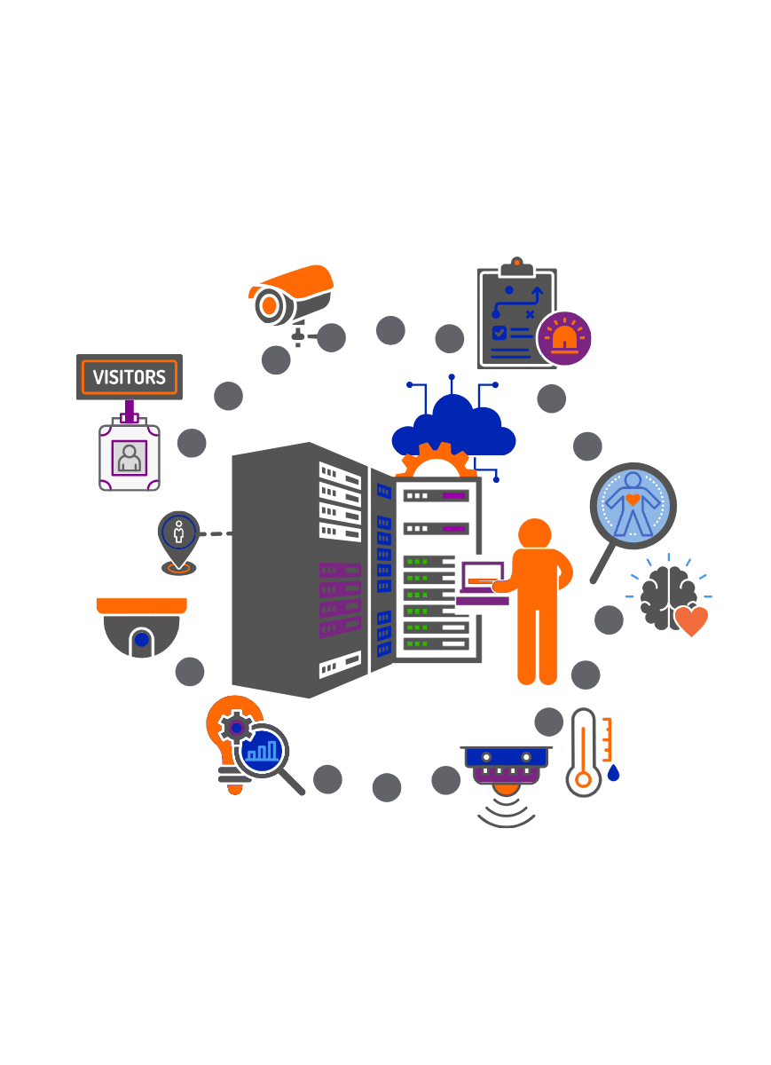 sectors data icon group